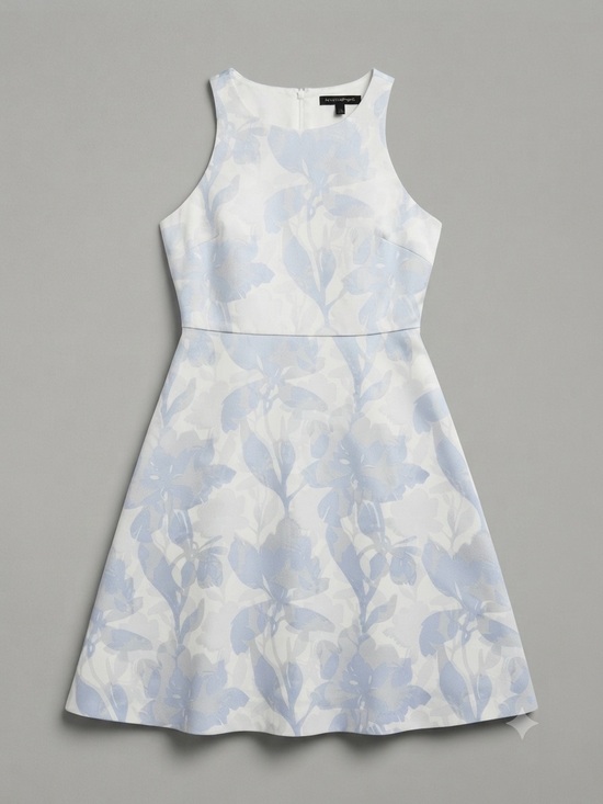 Banana Republic Dresses & Skirts - Banana Republic Blue White Floral Halter Mini Dress Fit And Flare Size 2 Summer